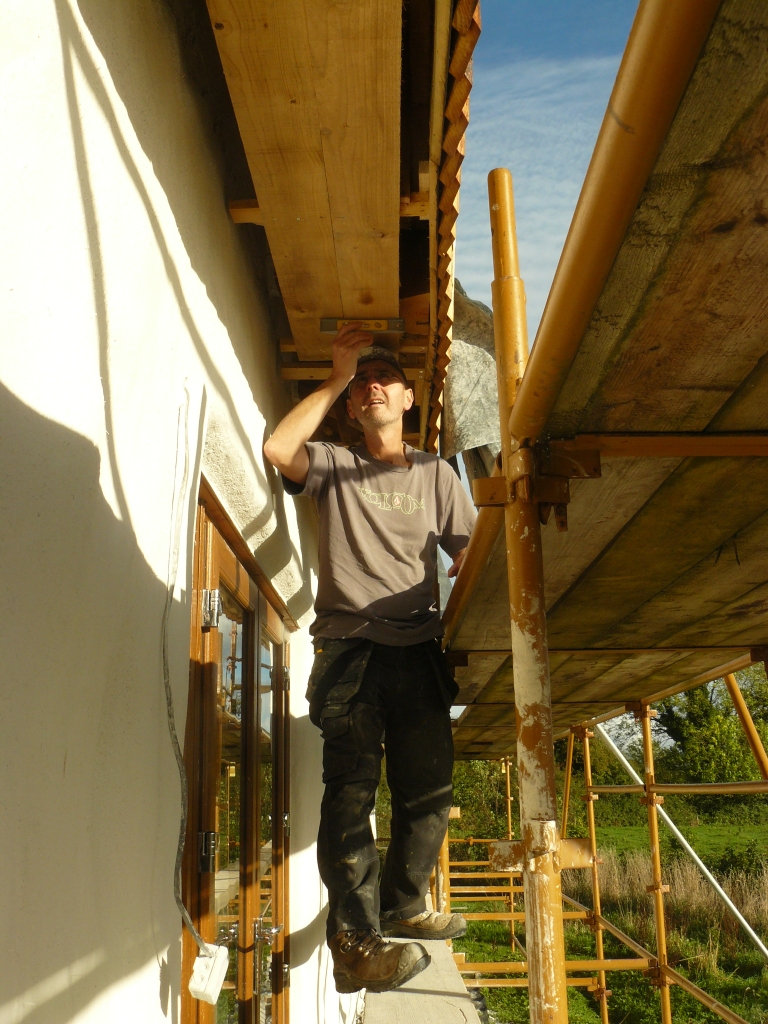 Checking soffit for level